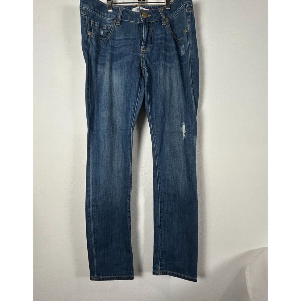 Cabi Womens Slim Boyfriend Jeans Size 6 Distressed Medium Wash Denim Stretch